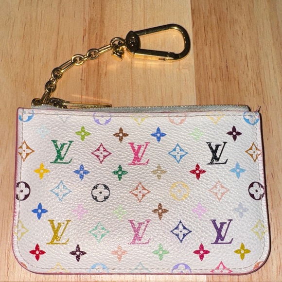Louis Vuitton White Multicolor Monogram Pouch murakami key clea cles charm - Picture 1 of 11